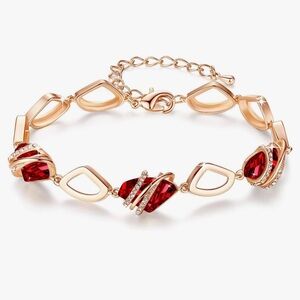 Leafael Wish stone link charm bracelet